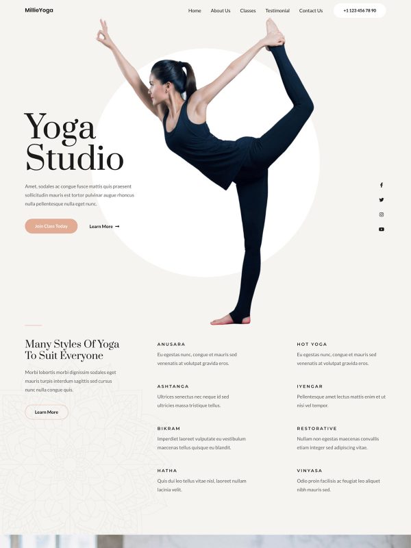 ID：691538  astra主题  Yoga Studio瑜伽馆