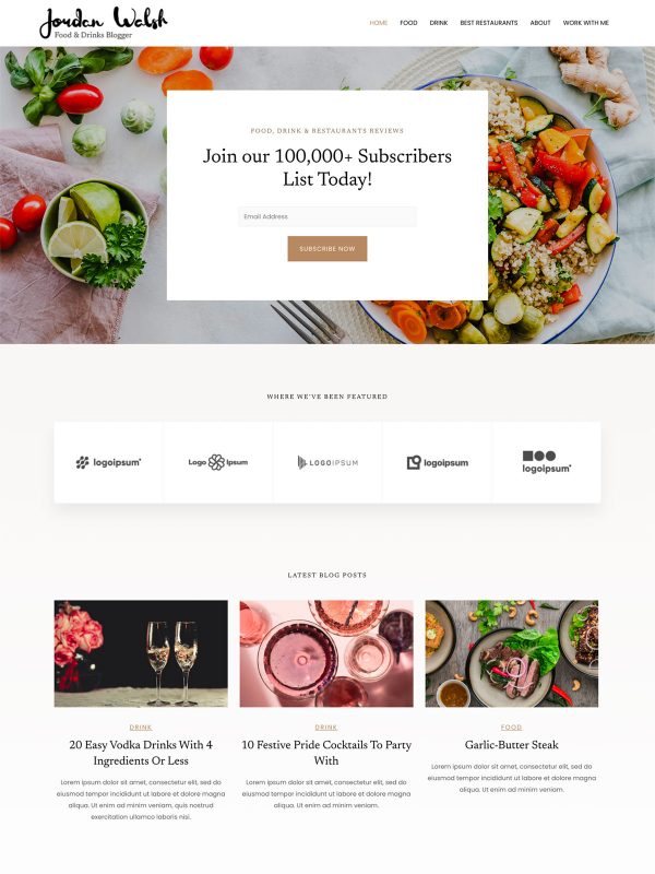 ID：691555  astra主题  Food & Drinks Blogger 餐饮博客