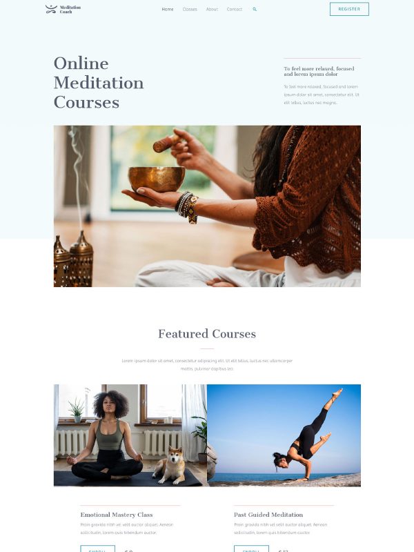 ID：691561  astra主题  Meditation Courses冥想课程