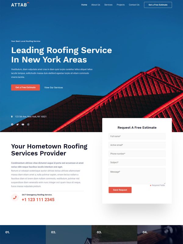 ID：691594  astra主题  Roofing Services屋顶服务